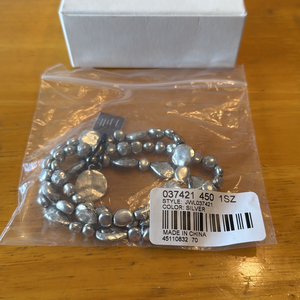 J.Jill set of 3 silver, stretch bracelets. New with tag. - Picture 7 of 7